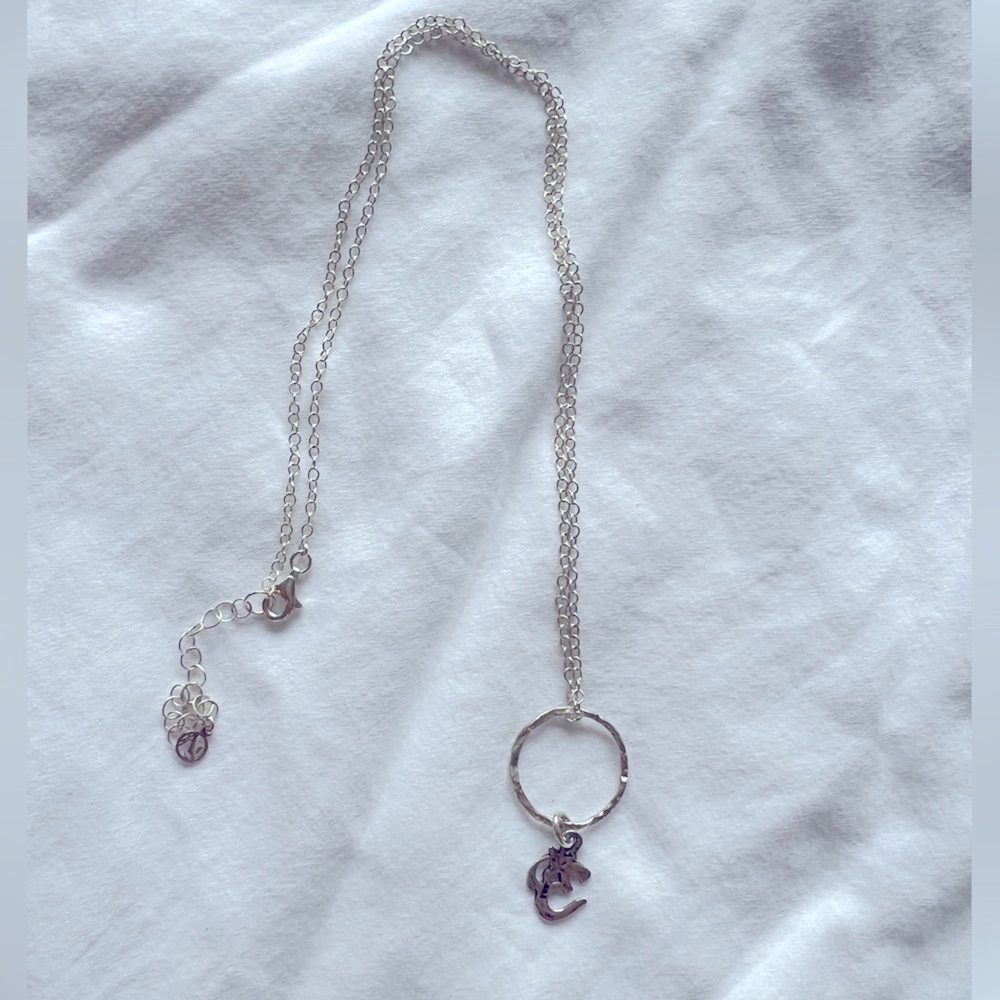 Sterling Silver OM Pendant Necklace